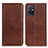 Leather Case Stands Flip Cover Holder A02D for Vivo iQOO Z6 5G Brown