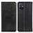 Leather Case Stands Flip Cover Holder A02D for Vivo T1 5G India Black