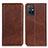 Leather Case Stands Flip Cover Holder A02D for Vivo T1 5G India Brown