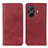 Leather Case Stands Flip Cover Holder A02D for Vivo T1 5G Red