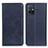 Leather Case Stands Flip Cover Holder A02D for Vivo Y55s 5G Blue
