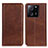 Leather Case Stands Flip Cover Holder A02D for Xiaomi Mi 13T 5G Brown