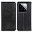 Leather Case Stands Flip Cover Holder A02D for Xiaomi Mi 14 5G Black