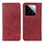 Leather Case Stands Flip Cover Holder A02D for Xiaomi Mi 14 5G Red