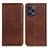 Leather Case Stands Flip Cover Holder A02D for Xiaomi Poco F5 5G Brown