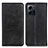 Leather Case Stands Flip Cover Holder A02D for Xiaomi Redmi Note 12 4G Black