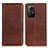 Leather Case Stands Flip Cover Holder A02D for Xiaomi Redmi Note 12S Brown