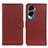 Leather Case Stands Flip Cover Holder A03D for Huawei Honor 90 Lite 5G Brown