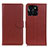 Leather Case Stands Flip Cover Holder A03D for Huawei Honor X6a Brown