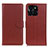 Leather Case Stands Flip Cover Holder A03D for Huawei Honor X8b Brown