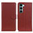 Leather Case Stands Flip Cover Holder A03D for Motorola Moto Edge S30 5G Brown