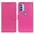 Leather Case Stands Flip Cover Holder A03D for Motorola Moto G31 Hot Pink