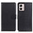 Leather Case Stands Flip Cover Holder A03D for Motorola Moto G53 5G Black