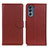 Leather Case Stands Flip Cover Holder A03D for Motorola Moto G62 5G Brown