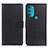 Leather Case Stands Flip Cover Holder A03D for Motorola Moto G71 5G Black