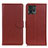 Leather Case Stands Flip Cover Holder A03D for Motorola Moto G72 Brown