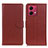 Leather Case Stands Flip Cover Holder A03D for Motorola Moto G84 5G Brown