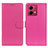 Leather Case Stands Flip Cover Holder A03D for Motorola Moto G84 5G Hot Pink