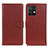 Leather Case Stands Flip Cover Holder A03D for Motorola Moto X40 5G Brown