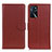 Leather Case Stands Flip Cover Holder A03D for Oppo A16s Brown