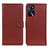 Leather Case Stands Flip Cover Holder A03D for Oppo A54s Brown