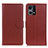 Leather Case Stands Flip Cover Holder A03D for Oppo F21 Pro 4G Brown