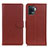 Leather Case Stands Flip Cover Holder A03D for Oppo Reno5 Lite Brown