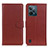 Leather Case Stands Flip Cover Holder A03D for Realme C31 Brown