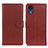 Leather Case Stands Flip Cover Holder A03D for Samsung Galaxy A03 Core Brown