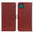 Leather Case Stands Flip Cover Holder A03D for Samsung Galaxy A22 5G Brown