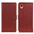 Leather Case Stands Flip Cover Holder A03D for Samsung Galaxy A22 5G SC-56B Brown