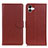 Leather Case Stands Flip Cover Holder A03D for Samsung Galaxy F04 Brown