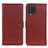 Leather Case Stands Flip Cover Holder A03D for Samsung Galaxy M32 4G Brown