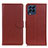 Leather Case Stands Flip Cover Holder A03D for Samsung Galaxy M53 5G Brown