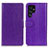 Leather Case Stands Flip Cover Holder A03D for Samsung Galaxy S22 Ultra 5G Purple