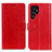 Leather Case Stands Flip Cover Holder A03D for Samsung Galaxy S22 Ultra 5G Red