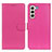 Leather Case Stands Flip Cover Holder A03D for Samsung Galaxy S23 5G Hot Pink
