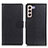 Leather Case Stands Flip Cover Holder A03D for Samsung Galaxy S24 Plus 5G Black