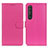 Leather Case Stands Flip Cover Holder A03D for Sony Xperia 1 III Hot Pink