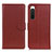 Leather Case Stands Flip Cover Holder A03D for Sony Xperia 10 IV SOG07 Brown