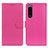 Leather Case Stands Flip Cover Holder A03D for Sony Xperia 5 III Hot Pink