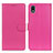 Leather Case Stands Flip Cover Holder A03D for Sony Xperia Ace III SO-53C Hot Pink