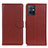 Leather Case Stands Flip Cover Holder A03D for Vivo iQOO Z6 5G Brown