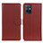 Leather Case Stands Flip Cover Holder A03D for Vivo T1 5G India Brown