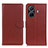 Leather Case Stands Flip Cover Holder A03D for Vivo T1 Pro 5G Brown