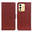 Leather Case Stands Flip Cover Holder A03D for Vivo V23 5G Brown