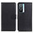 Leather Case Stands Flip Cover Holder A03D for Vivo Y76s 5G Black
