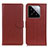 Leather Case Stands Flip Cover Holder A03D for Xiaomi Mi 14 5G Brown