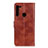 Leather Case Stands Flip Cover Holder A04D for Motorola Moto One Fusion Plus Brown