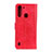 Leather Case Stands Flip Cover Holder A04D for Motorola Moto One Fusion Red